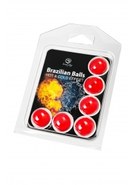 Набор из 6 шариков с массажным маслом Brazilian Balls с охлаждающим и разогревающим эффектом - Secret Play - купить с доставкой в Камышине