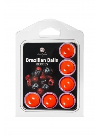 Набор из 6 шариков с массажным маслом Brazilian Balls с ароматом ягод - Secret Play - купить с доставкой в Камышине