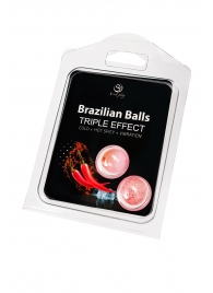 Набор из 2 шариков с массажным маслом Brazilian Balls с тройным эффектом - Secret Play - купить с доставкой в Камышине