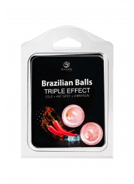 Набор из 2 шариков с массажным маслом Brazilian Balls с тройным эффектом - Secret Play - купить с доставкой в Камышине