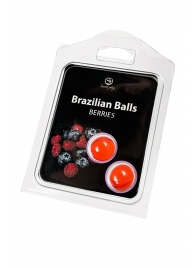 Набор из 2 шариков с массажным маслом Brazilian Balls с ароматом ягод - Secret Play - купить с доставкой в Камышине