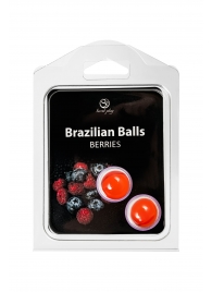 Набор из 2 шариков с массажным маслом Brazilian Balls с ароматом ягод - Secret Play - купить с доставкой в Камышине