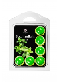 Набор из 6 шариков с массажным маслом Brazilian Balls с ароматом мяты - Secret Play - купить с доставкой в Камышине