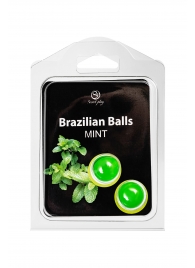 Набор из 2 шариков с массажным маслом Brazilian Balls с ароматом мяты - Secret Play - купить с доставкой в Камышине