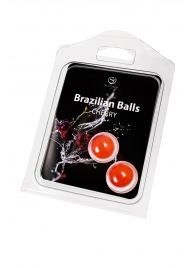 Набор из 2 шариков с массажным маслом Brazilian Balls с ароматом вишни - Secret Play - купить с доставкой в Камышине