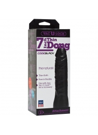 Насадка-фаллоимитатор для страпон-систем Vac-U-Lock CodeBlack 7 Inch Thin Dong - 18,3 см. - Doc Johnson - купить с доставкой в Камышине