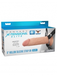 Полый страпон на ремнях 6’’ Hollow Silicone Strap-on - Pipedream - купить с доставкой в Камышине