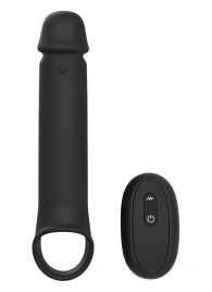 Черная насадка-удлинитель с вибрацией Vibrating Extender With Remote - Dream Toys - в Камышине купить с доставкой