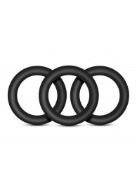 Набор из 3 черных эрекционных колец Black Small Penis Rings - Blush Novelties - в Камышине купить с доставкой