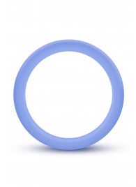 Голубое люминесцентное кольцо Silicone Glo Cock Ring - Blush Novelties - в Камышине купить с доставкой