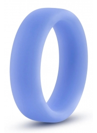 Голубое люминесцентное кольцо Silicone Glo Cock Ring - Blush Novelties - в Камышине купить с доставкой