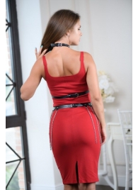 Черно-серебристая портупея-юбка plus size с цепочками - БДСМ Арсенал - купить с доставкой в Камышине
