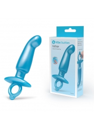 Голубая анальная пробка для массажа простаты Hither Silicone Prostate Plug - 14,3 см. - b-Vibe - в Камышине купить с доставкой