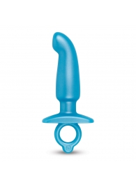 Голубая анальная пробка для массажа простаты Hither Silicone Prostate Plug - 14,3 см. - b-Vibe - в Камышине купить с доставкой