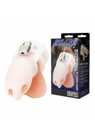 Белая клетка для пениса Silicone Small 2 in Cock Cage With Ball Divider - BlueLine - купить с доставкой в Камышине