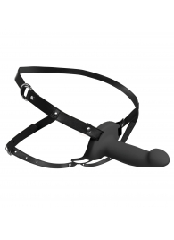 Черный полый страпон с вибрацией 2’’ Erection 28X Smooth Vibrating Silicone Penis Sheath - XR Brands - купить с доставкой в Камышине