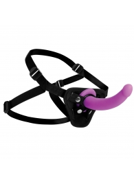 Лиловый поясной страпон Navigator Silicone G-Spot Dildo with Harness - 17,8 см. - XR Brands - купить с доставкой в Камышине