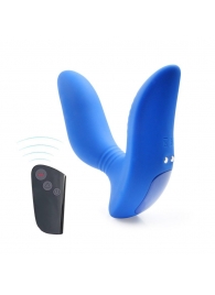 Синий вибромассажер простаты 3,5’’ Remote Control Curve P-spot Massager - 12 см. - Erokay - в Камышине купить с доставкой