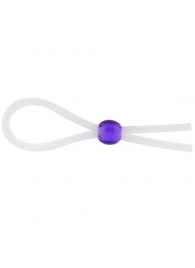 Прозрачное лассо с фиолетовой бусиной SILICONE COCK RING WITH BEAD LAVENDER - NMC - в Камышине купить с доставкой