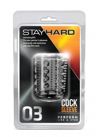 Прозрачная насадка с шипами и шишечками STAY HARD COCK SLEEVE 03 CLEAR - Blush Novelties - в Камышине купить с доставкой