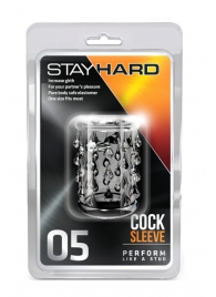 Прозрачная насадка с капельками STAY HARD COCK SLEEVE 05 CLEAR - Blush Novelties - в Камышине купить с доставкой