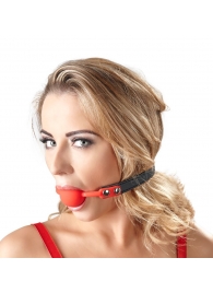 Силиконовый кляп-шар на чёрных ремешках Red Gag silicone - Orion - купить с доставкой в Камышине