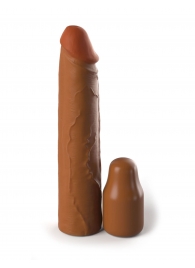 Коричневая насадка на член 2  Silicone X-tension - 20,3 см. - Pipedream - в Камышине купить с доставкой