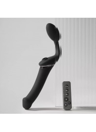 Черный безремневой вибрострапон Strap-On-Me Multi Orgasm Size XL - Strap-on-me - купить с доставкой в Камышине