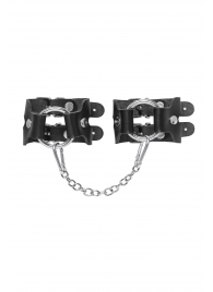 Черные кожаные наручники-браслеты из двух ремешков - Pecado - купить с доставкой в Камышине