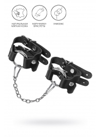 Черные кожаные наручники-браслеты из двух ремешков - Pecado - купить с доставкой в Камышине