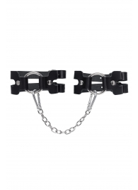 Черные кожаные оковы из двух ремешков - Pecado - купить с доставкой в Камышине