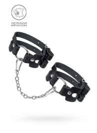Черные кожаные оковы из двух ремешков - Pecado - купить с доставкой в Камышине
