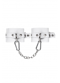 Белые мягкие кожаные наручники с люверсами - Pecado - купить с доставкой в Камышине