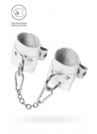 Белые мягкие кожаные наручники с люверсами - Pecado - купить с доставкой в Камышине