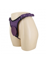 Фиолетовые трусики харнесс с платформой Caludio III - Baile - купить с доставкой в Камышине