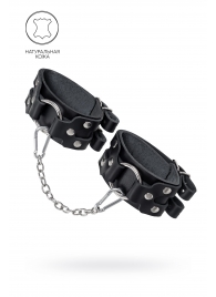Черные кожаные оковы с двумя ремешками - Pecado - купить с доставкой в Камышине