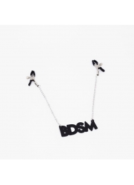 Зажимы на соски с кожаной подвеской BDSM - Crazy Handmade - купить с доставкой в Камышине