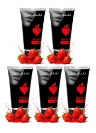 Набор из 5 съедобных лубрикантов JUJU со вкусом клубники - JuJu - купить с доставкой в Камышине