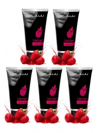 Набор из 5 съедобных лубрикантов JUJU со вкусом малины - JuJu - купить с доставкой в Камышине