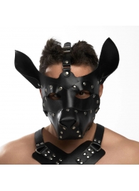 Черная кожаная маска «Собака» - Crazy Handmade - купить с доставкой в Камышине