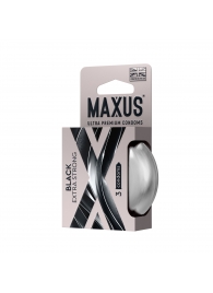 Черные утолщенные презервативы MAXUS Extra Strong с железным кейсом - 3 шт. - Maxus - купить с доставкой в Камышине