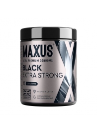Черные утолщенные презервативы MAXUS Extra Strong с железным кейсом - 15 шт. - Maxus - купить с доставкой в Камышине