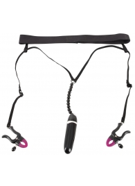 Женские вибростринги с зажимами для половых губ Spreader String with Vibrator - Orion - купить с доставкой в Камышине