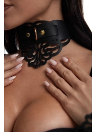 Фигурный чокер с узорами и золотистой фурнитурой - Crazy Handmade - купить с доставкой в Камышине