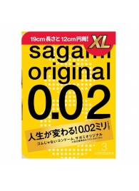 Презервативы увеличенного размера Sagami Original 0.02 XL-size - 3 шт. - Sagami - купить с доставкой в Камышине