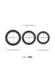 Набор из 3 черных эрекционных колец Stay Hard - Boys of Toys - в Камышине купить с доставкой