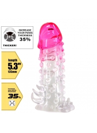 Прозрачно-розовая насадка на пенис Wilford - 13,5 см. - Baile - в Камышине купить с доставкой