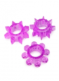 Набор из 3 лиловых эрекционных колец различной формы - Erowoman-Eroman - в Камышине купить с доставкой