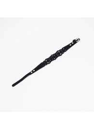 Черный ажурный чокер с золотистой фурнитурой - Crazy Handmade - купить с доставкой в Камышине