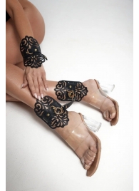 Черный фигурные оковы с золотистой фурнитурой - Crazy Handmade - купить с доставкой в Камышине